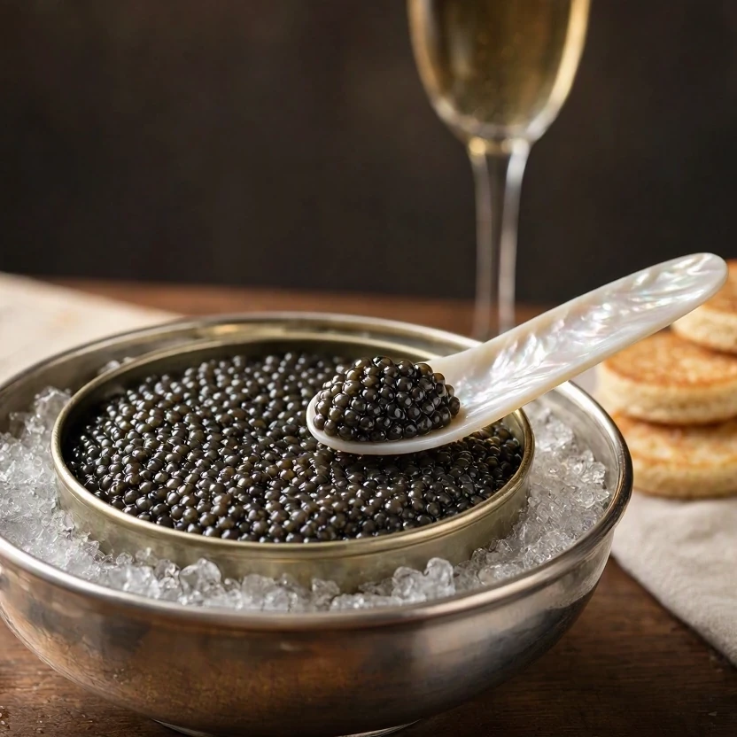Sturgeon caviar, in the tin